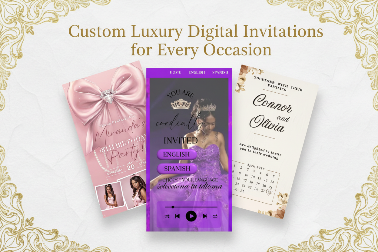 Custom Luxury Digital Invitations for Every Occasion